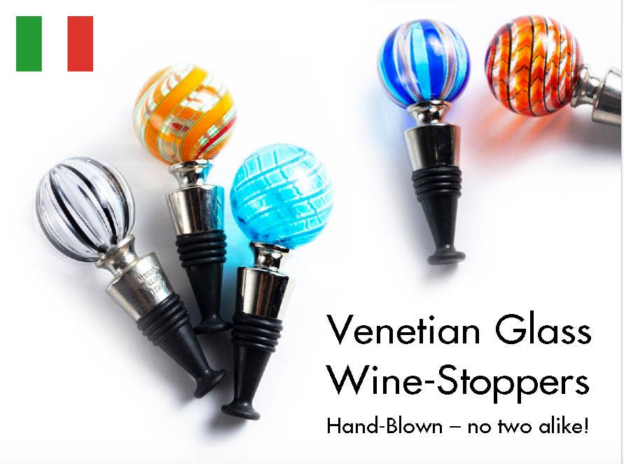 Venetian Glass Wine Stoppers - Hand-Blown