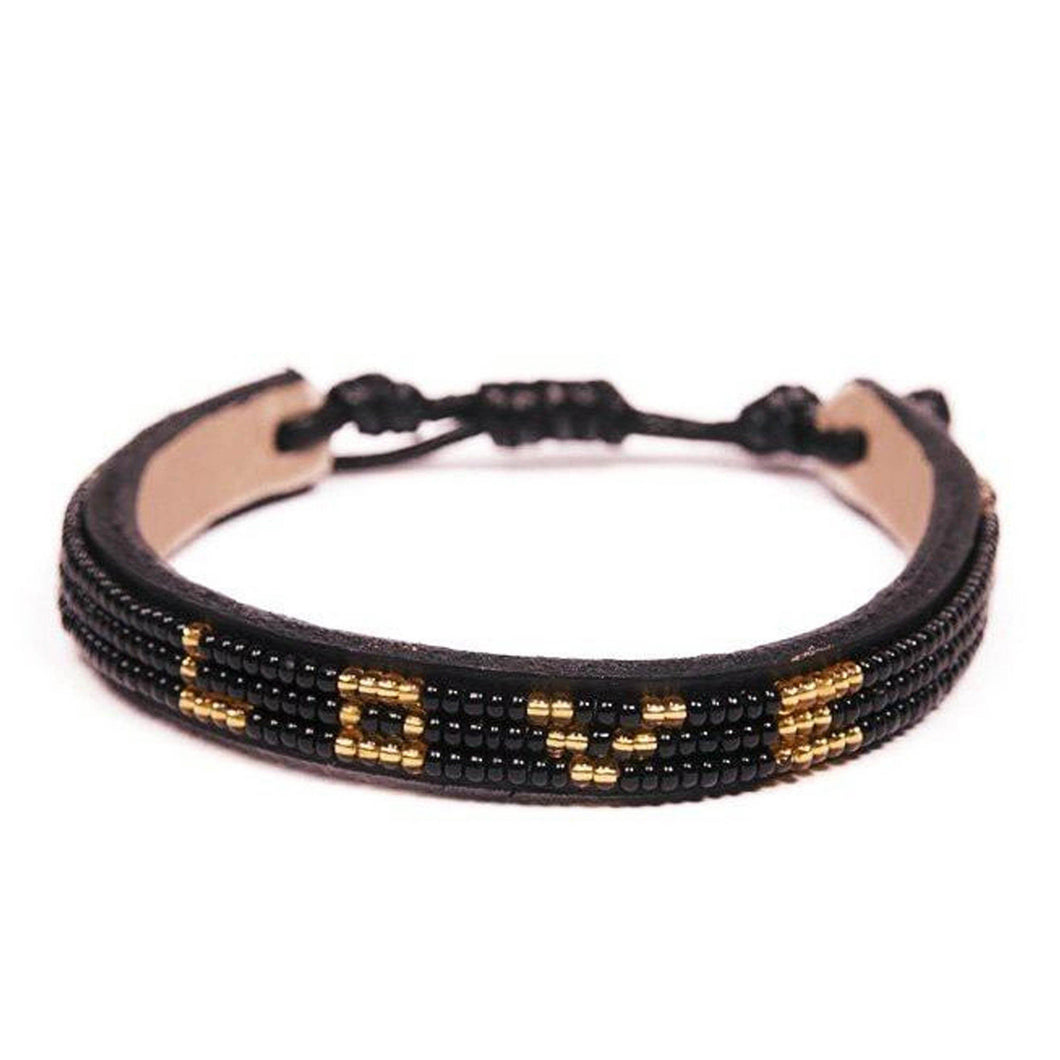 Skinny LOVE Bracelet - Black/Gold