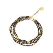 Load image into Gallery viewer, Half Moon Multi-Strands Bracelet - Pyrite &amp; Gold
