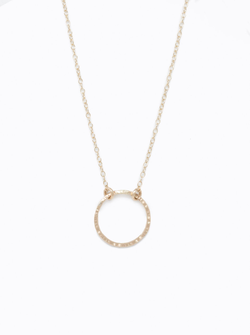 Floating Shape Necklace - Circle, Gold-filled