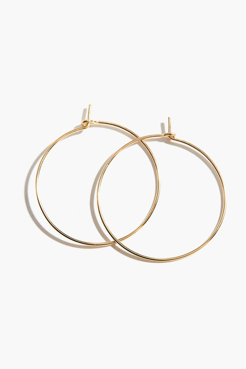 Minka Thin Hoop Earrings - Gold-filled 2”