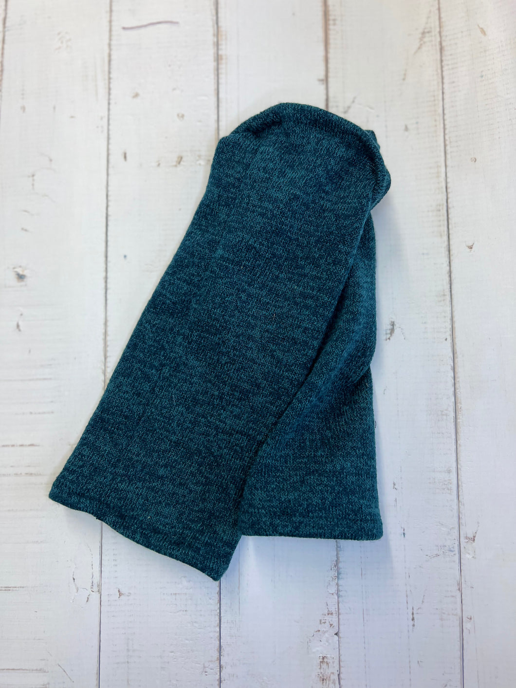 Autumn Knit Fingerless Gloves - Baltic Blue
