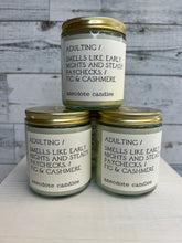 Load image into Gallery viewer, Adulting (Fig &amp; Cashmere) Glass Jar Candle

