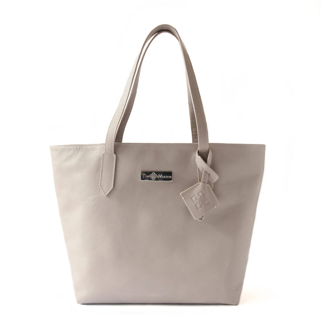 Martina Leather Tote - Taupe