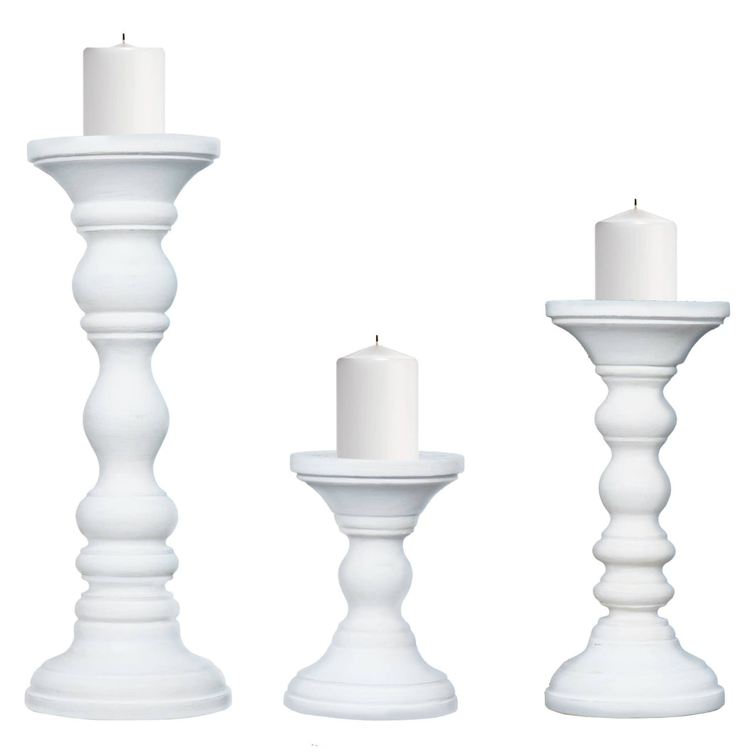 Willow Candle Holder Set of 3 - Matte White