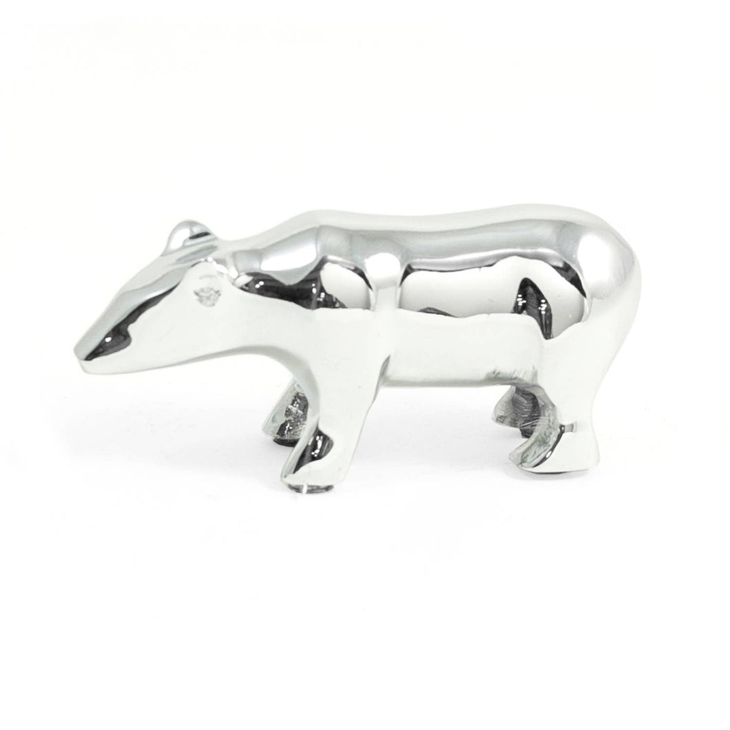 Chrome Plated Bear Paperweight.